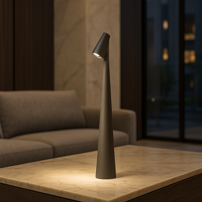 Elegante Oplaadbare Draadloze Tafellamp - Dimbare LED Nachtkast Lampje Grijs