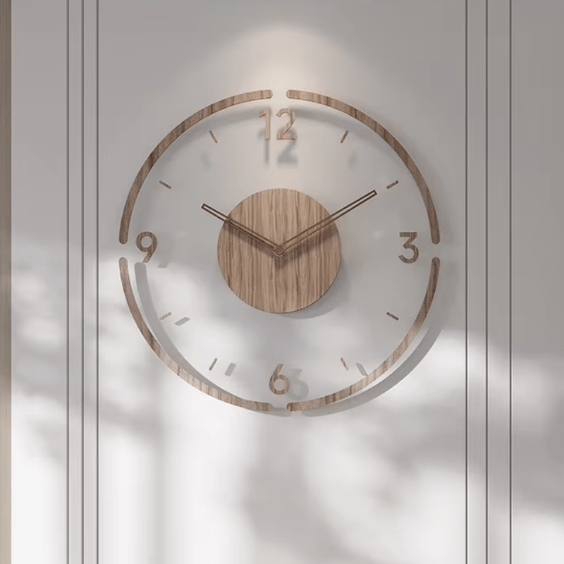 Houten Wandklok – Scandinavisch Minimalistisch Ontwerp voor Woonkamers
