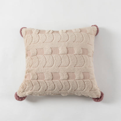 Geborduurde Kussenhoes met Patroon 45 x 45cm Roze