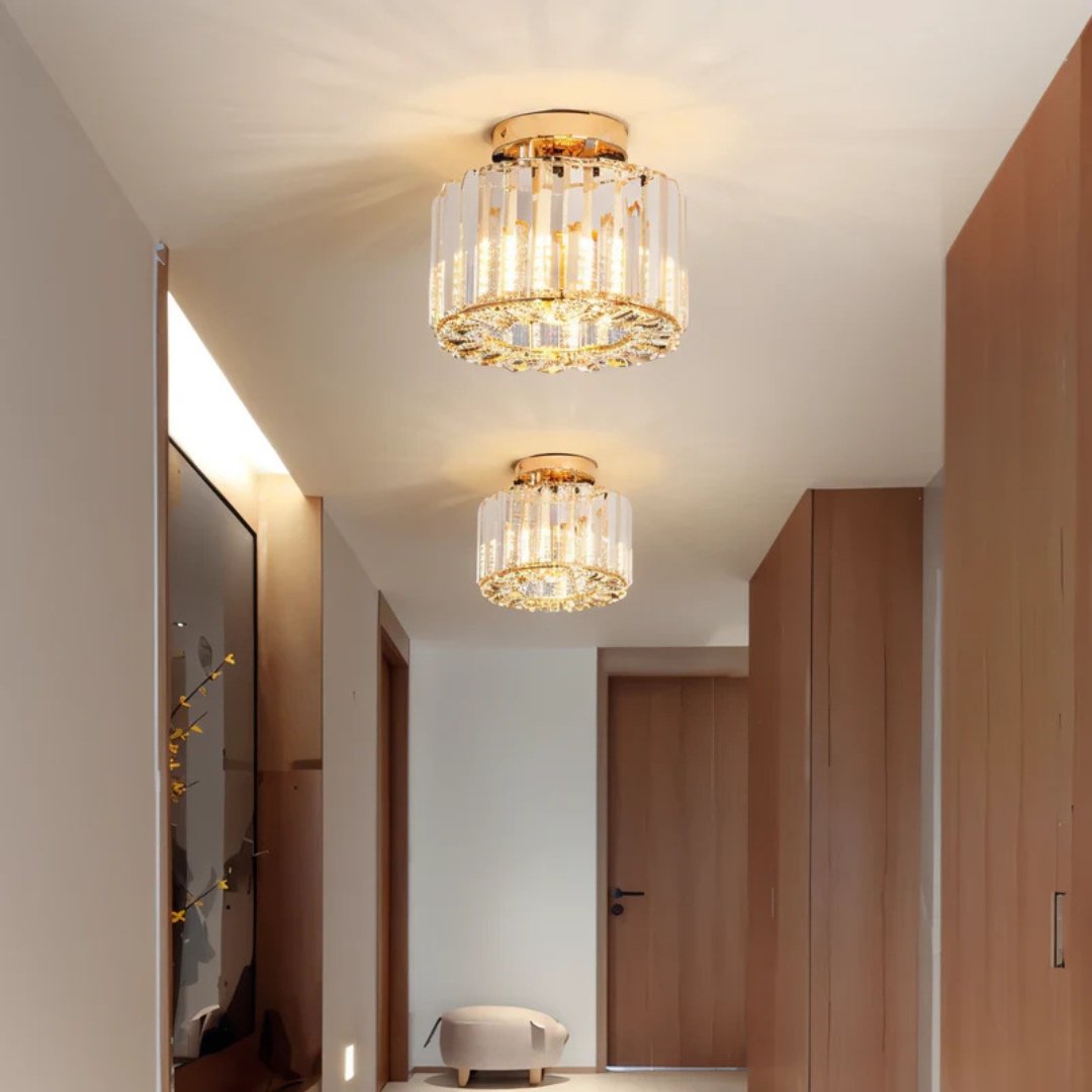 Ronde Plafondlamp Kristalglas