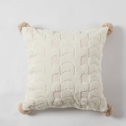 Geborduurde Kussenhoes met Patroon 45 x 45cm Wit
