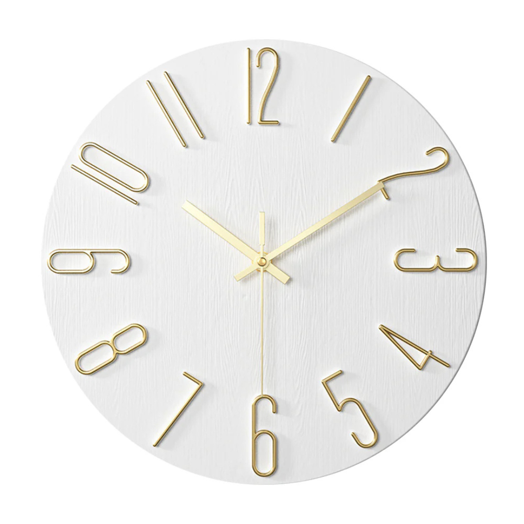 Moderne Wandklok met Minimalistisch Design Goud