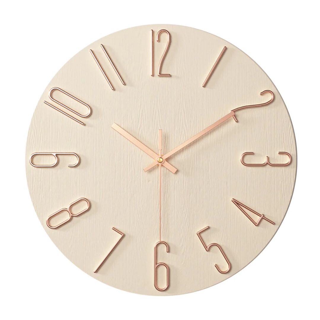 Moderne Wandklok met Minimalistisch Design Rosé