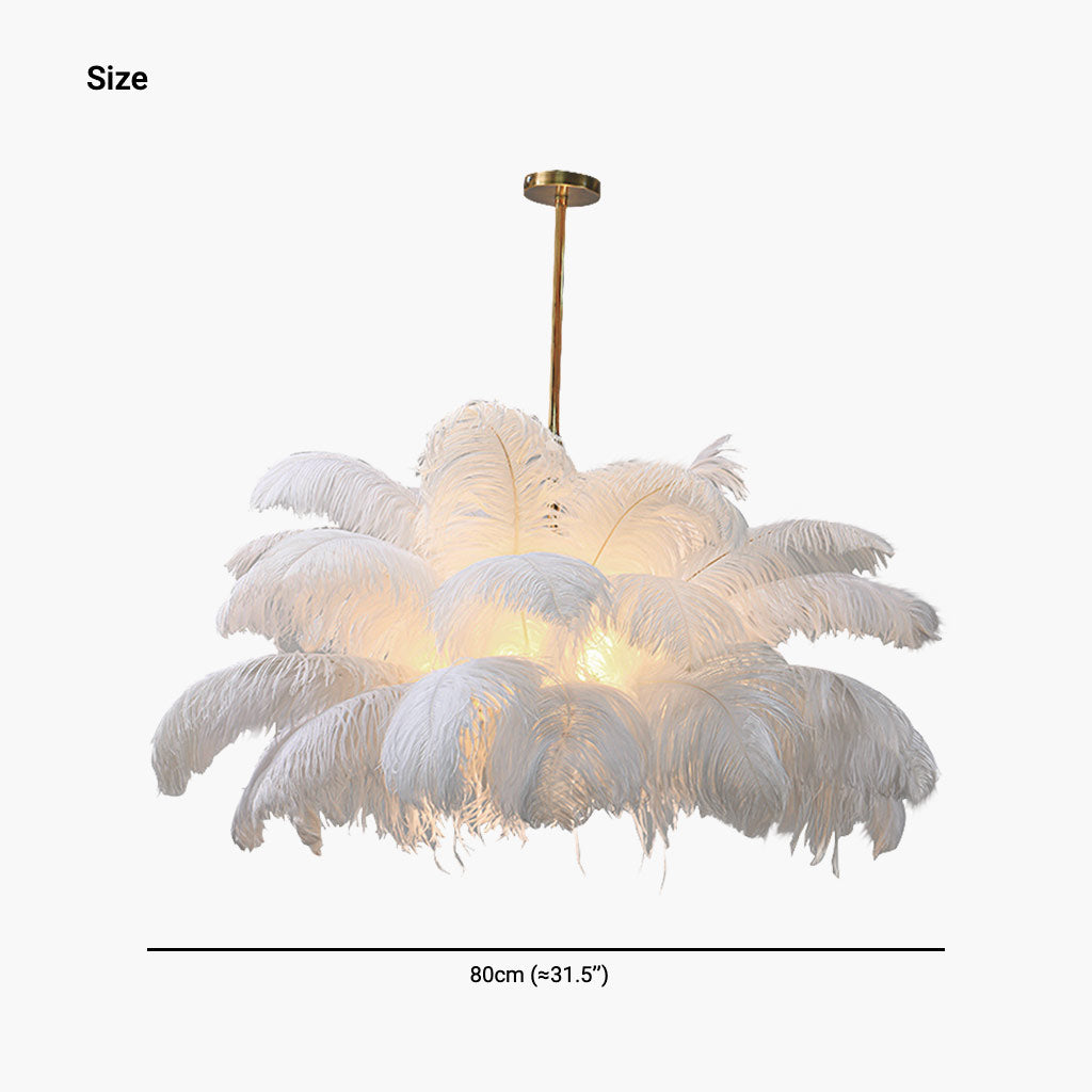Artistieke LED Plafondlamp Kroonluchter met Struisvogelveren – Plafondlamp voor Slaapkamer en Woonkamer 6