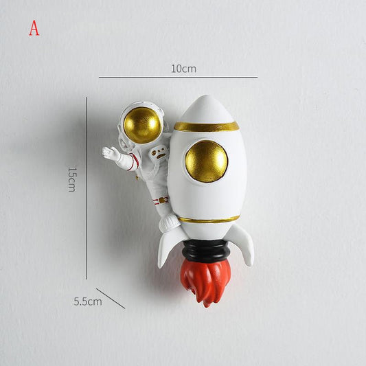 Astronaut Wanddecoratie met 3D Figuren voor Kinderkamer en Speelse Muurdecoratie 0