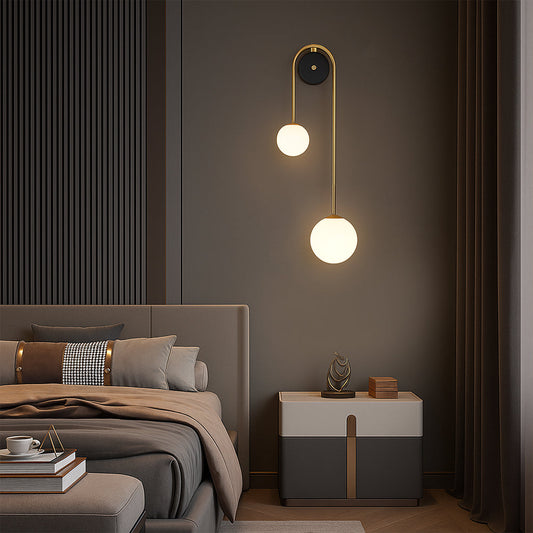 Boog Wandlamp Goud van Messing en Glas – Elegante Muurlamp voor Binnenverlichting 0