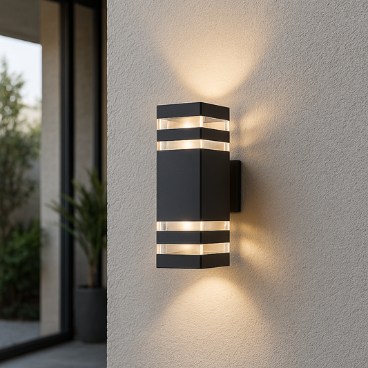 Buiten Wandlamp van Aluminium en Glas met LED Verlichting – Moderne Buitenverlichting Wandlamp 0