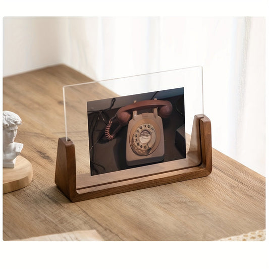 Chic 6-Inch U-Vormige Fotolijst van Acryl en Massief Hout – Horizontaal en Verticaal Gebruik 0