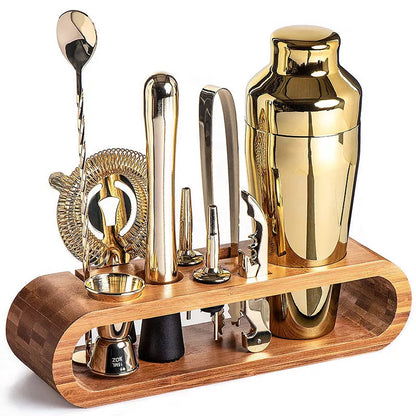 Cocktailset met 10-delige Bar Kit en Luxe Metallic Afwerking voor Professionele Cocktails 10