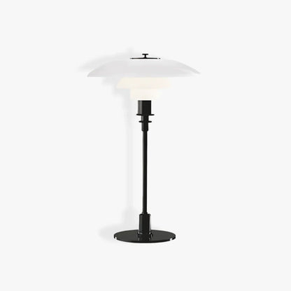 Moderne Deense Tafellamp van Metaal en Glas Zwart + Wit