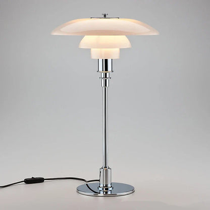 Moderne Deense Tafellamp van Metaal en Glas