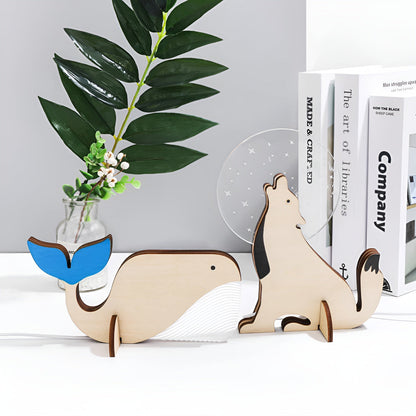 Decoratieve Kinderlamp met Diermotieven van Hout en Acryl – LED Nachtlamp voor Kinderen 4