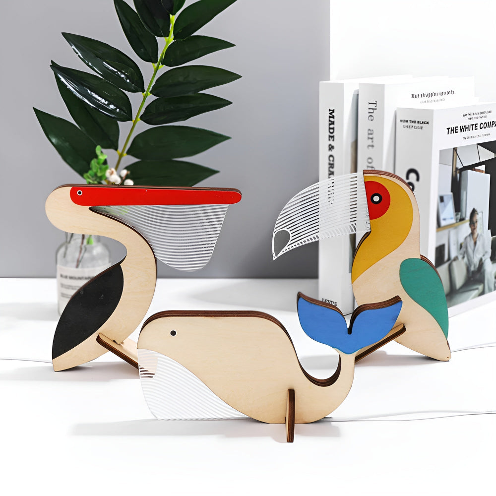 Decoratieve Kinderlamp met Diermotieven van Hout en Acryl – LED Nachtlamp voor Kinderen 5