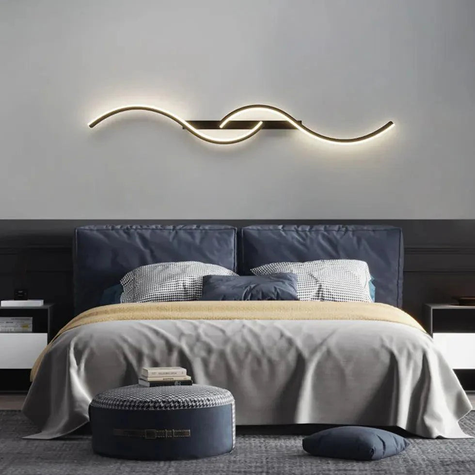 Moderne Led Wandlamp Golvend Design voor Slaapkamer of Woonkamer
