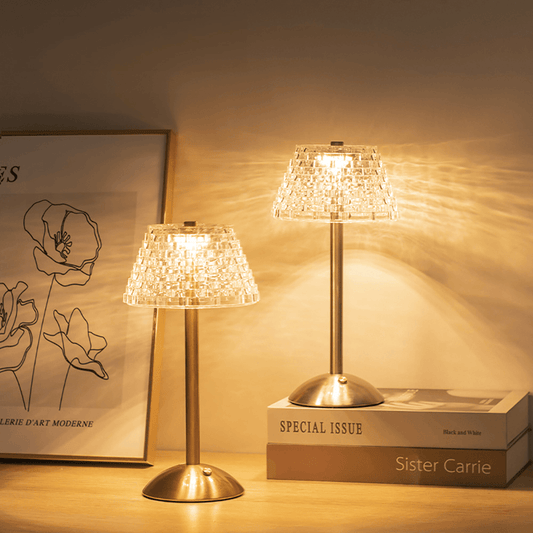 Draadloze Oplaadbare Tafellamp met Aanraakbediening – Elegant Vintage Design voor Binnen en Buiten 0