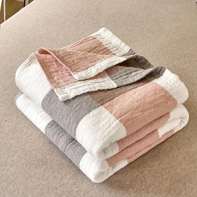 Drie-Laags Japanse Katoenen Gewassen Deken 150x200 cm – Ademend Lichtgewicht Zomer Quilt 2