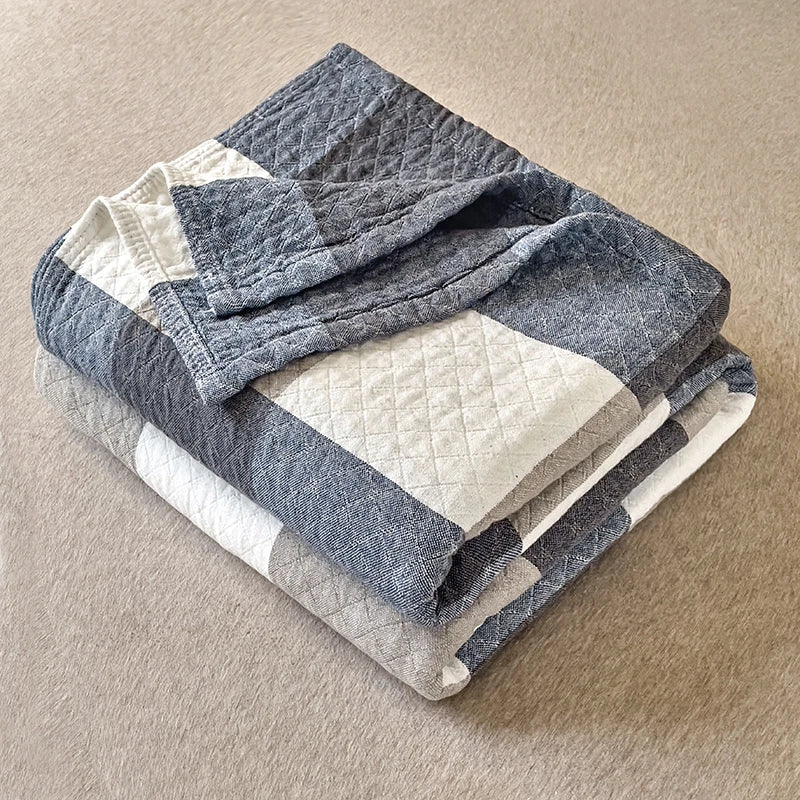 Drie-Laags Japanse Katoenen Gewassen Deken 150x200 cm – Ademend Lichtgewicht Zomer Quilt 3