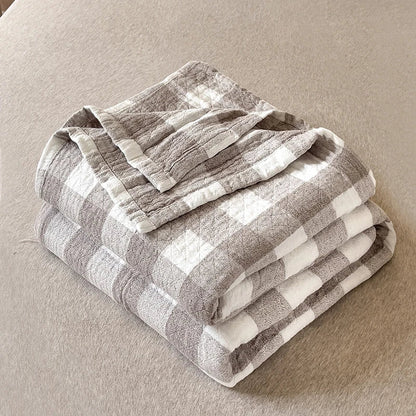 Drie-Laags Japanse Katoenen Gewassen Deken 150x200 cm – Ademend Lichtgewicht Zomer Quilt 8