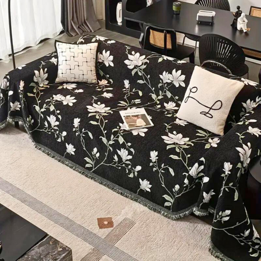 Elegante Bankhoes met Vintage Bloemenontwerp en Kwastversiering voor Bescherming 0