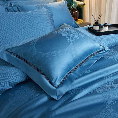 Elegante Blauw Dekbedovertrekset 100% Egyptisch Katoen 200 x 230 cm met 2 Kussenslopen 3