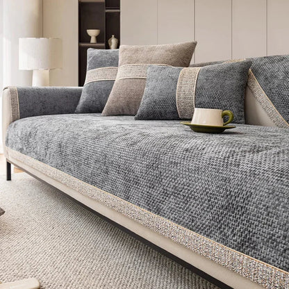 Elegante Linnen Look Sofa Cover voor Banken – Stijlvolle Bescherming tegen Vlekken en Dierenharen 3