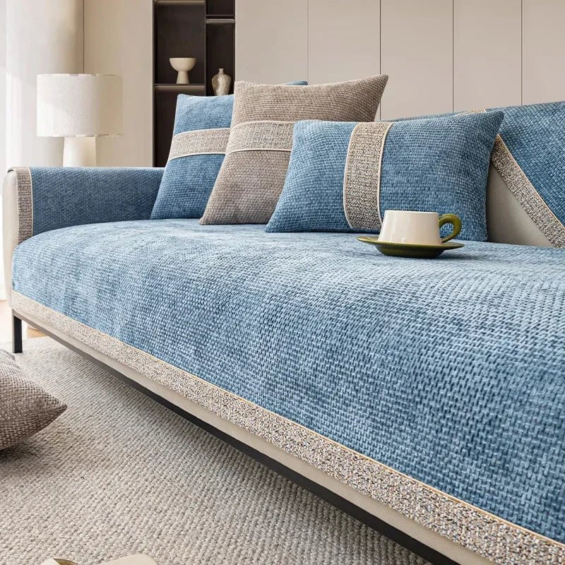 Elegante Linnen Look Sofa Cover voor Banken – Stijlvolle Bescherming tegen Vlekken en Dierenharen 4