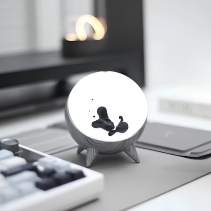 Ferrofluid Speaker Display met Bluetooth en Hypnotische Visuele Effecten Houten Grijs