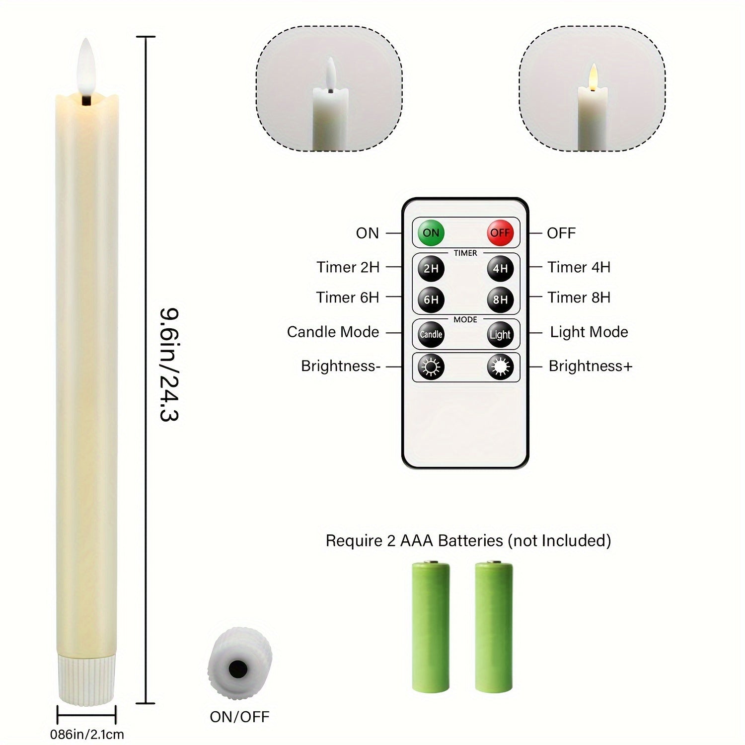 Flameless Kegelkaarsen met Afstandsbediening – Ivoor Wit LED Decoratieve Kaarsen voor Binnen en Buiten 5