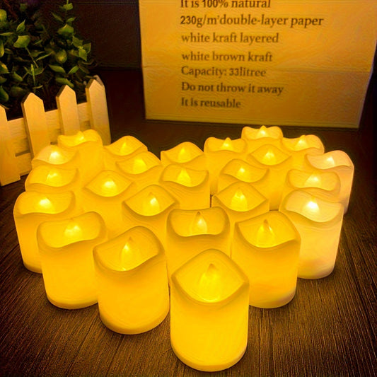 Flameless LED Theelichtjes op Batterijen - Veilig en Romantisch voor Bruiloften, 24/50/100 Stuks 0