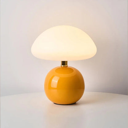 Franse Crème Paddenstoellamp – Bauhaus Ontwerp voor Binnenverlichting, 30 cm Hoog 10