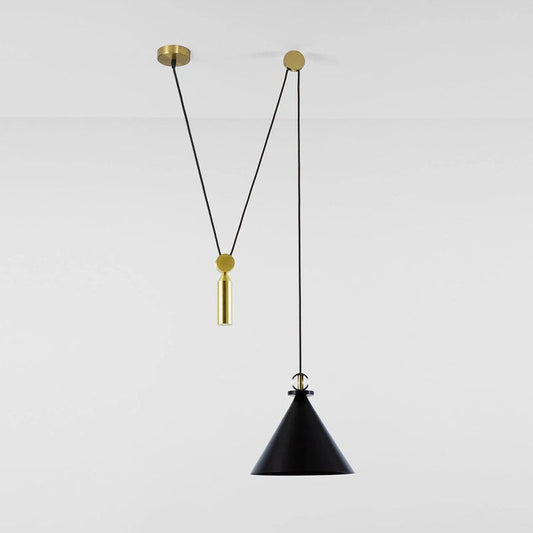 Industriele Eettafel Hanglamp met Geometrisch Design A Zwart :30cm x H 35cm