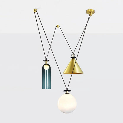 Industriele Eettafel Hanglamp met Geometrisch Design F: 60cm x H 120cm
