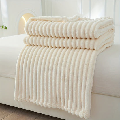 Gestreepte Fleece Deken van 100% Polyester voor Warmte en Comfort 13