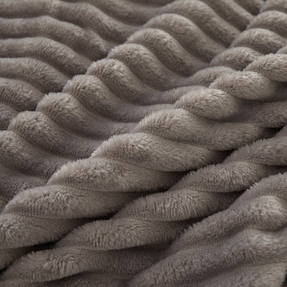 Gestreepte Fleece Deken van 100% Polyester voor Warmte en Comfort 7