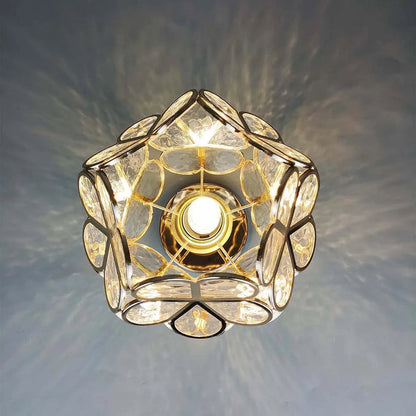 Glazen Plafondlamp Bloemenontwerp – Elegante Plafonniere voor Hal met E27 Fitting 4