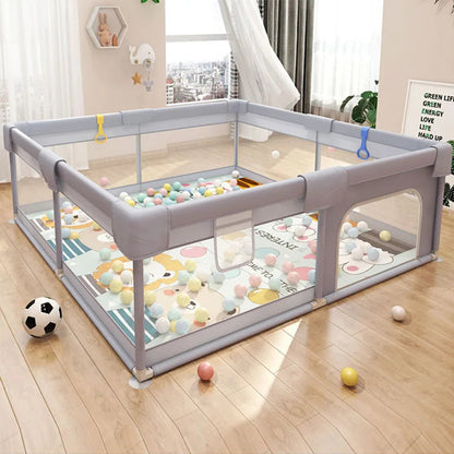 Grote Baby- en Peuterbox met Zachte Panelen en Interactieve Indeling voor Veilig Spelen 1