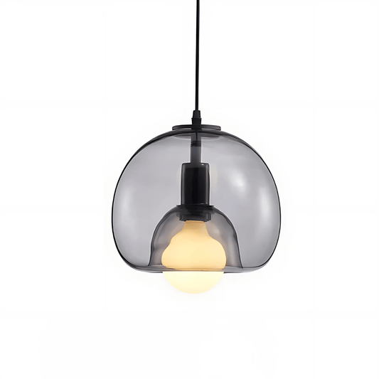 Handgeblazen Glazen Hanglamp voor Eettafel – Clyde Collectie in Rookgrijs, Helder en Amber 0