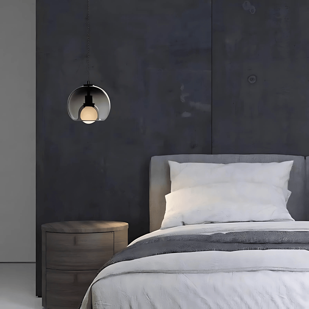 Hanglamp met Bolvormig Handgeblazen Glas