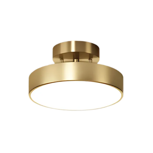 Verstelbare Ronde Plafondlamp van Goudkleurig Metaal 30cm