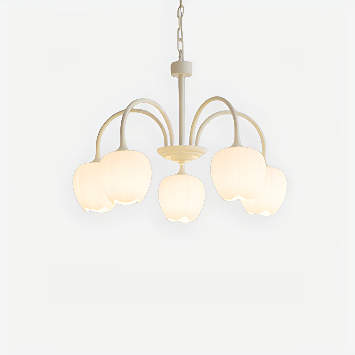 Hanglamp met Tulpenvormige Glazen Schalen en Vintage Metalen Frame voor Eettafel en Woonkamer 10