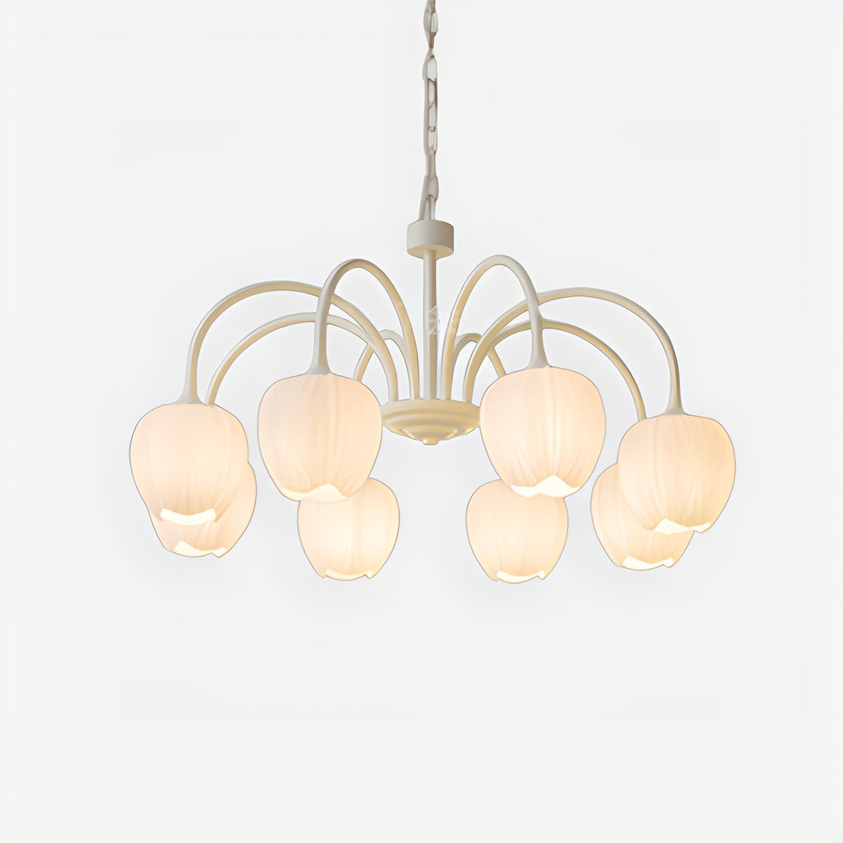 Hanglamp met Tulpenvormige Glazen Schalen en Vintage Metalen Frame voor Eettafel en Woonkamer 11