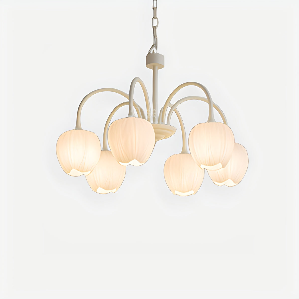 Hanglamp met Tulpenvormige Glazen Schalen en Vintage Metalen Frame voor Eettafel en Woonkamer 12