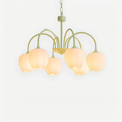 Hanglamp met Tulpenvormige Glazen Schalen en Vintage Metalen Frame voor Eettafel en Woonkamer 8
