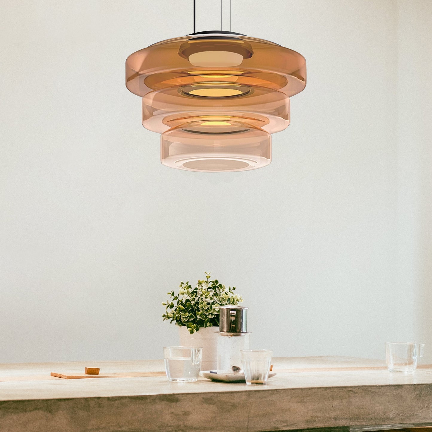 Hanglamp van Glas in Bauhaus Stijl voor Woonkamer, Eettafel en Slaapkamer – Elegante Hanglamp 3