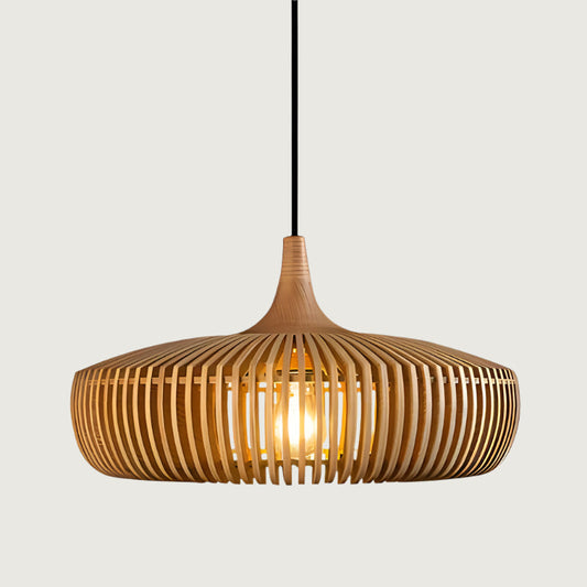 Hanglamp van Massief Hout met Japandi Design voor Eettafel en Woonkamer 0