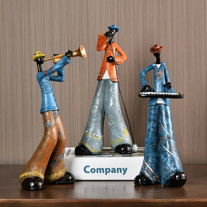 Hars Beeldje van Jazz Band met Vintage Charme en Gedetailleerd Ontwerp 2