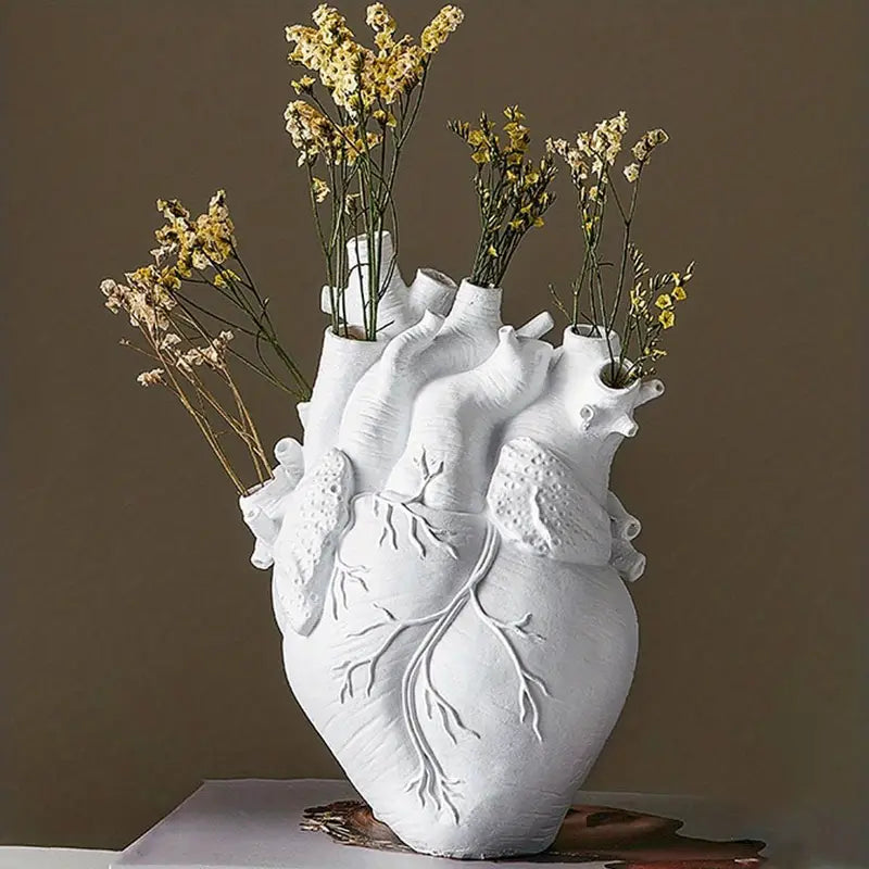 Vaasje Hartvormig voor Bloemen met Decoratief Design Wit