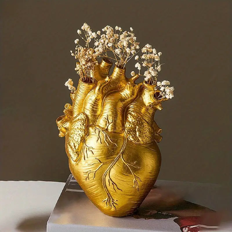 Vaasje Hartvormig voor Bloemen met Decoratief Design Goud