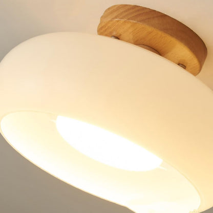 Hedendaags LED Plafondlicht met Hout en Glas – Verstelbare Kleurtemperatuur voor Woonkamer en Slaapkamer 4