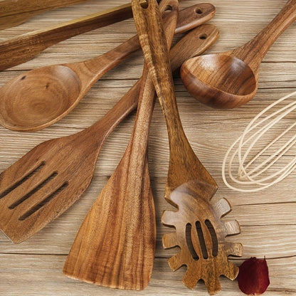 Houten Keukengerei Set van 7 Stukken – Duurzaam Keukengereedschap met Ergonomische Handgrepen 2